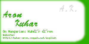aron kuhar business card